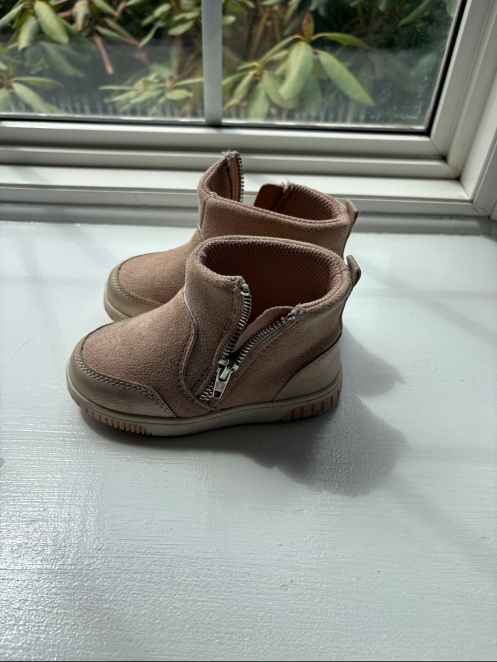 Stride Rite Girls' Blush Pink Zip-Front Ankle Boots